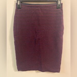 Womens‎ Abercrombie & Fitch Blue Maroon Striped Pencil Skirt Size Small